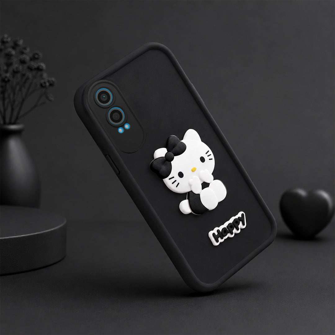 ONEPLUS NORD CE 4 LITE 5G Soft Silicone 3D Hello Kitty character design Back Case with Camera Protection