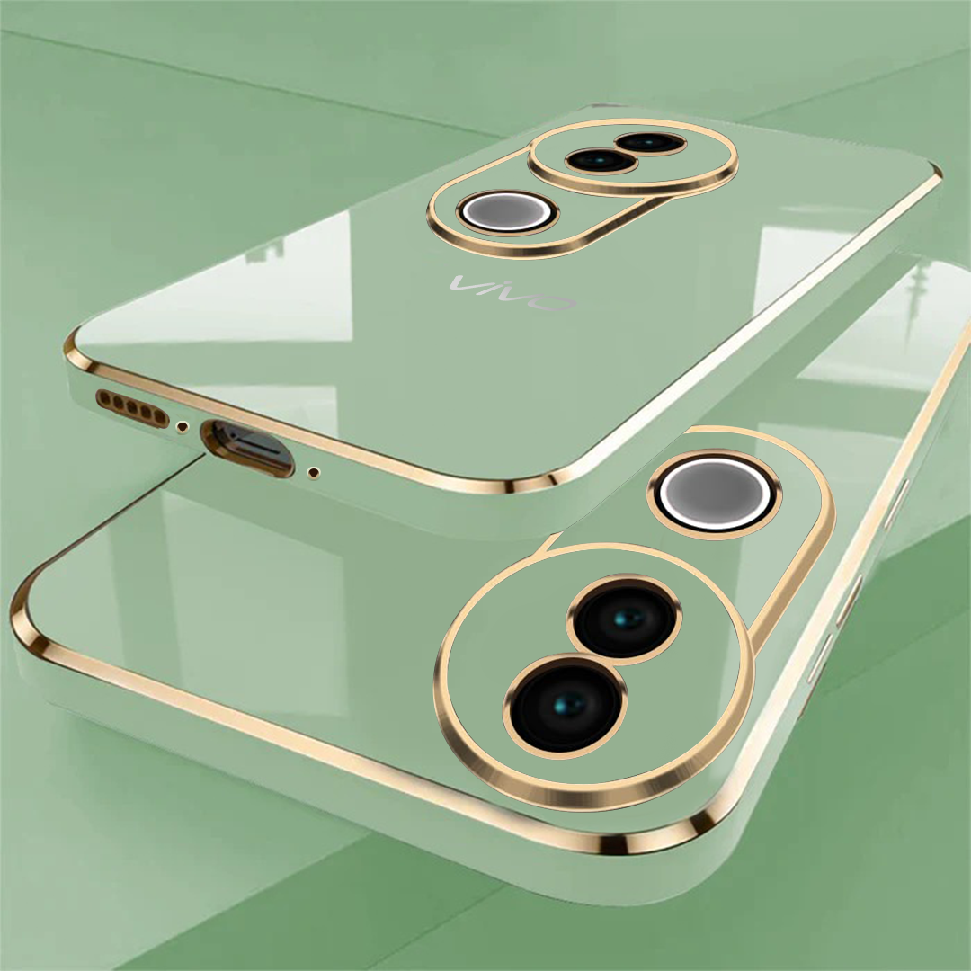 VIVO V50e 5G ULTRA-SHINE GOLD ELECTROPLATED LUXURIOUS  BACK CASE WITH CAMERA PROTECTION