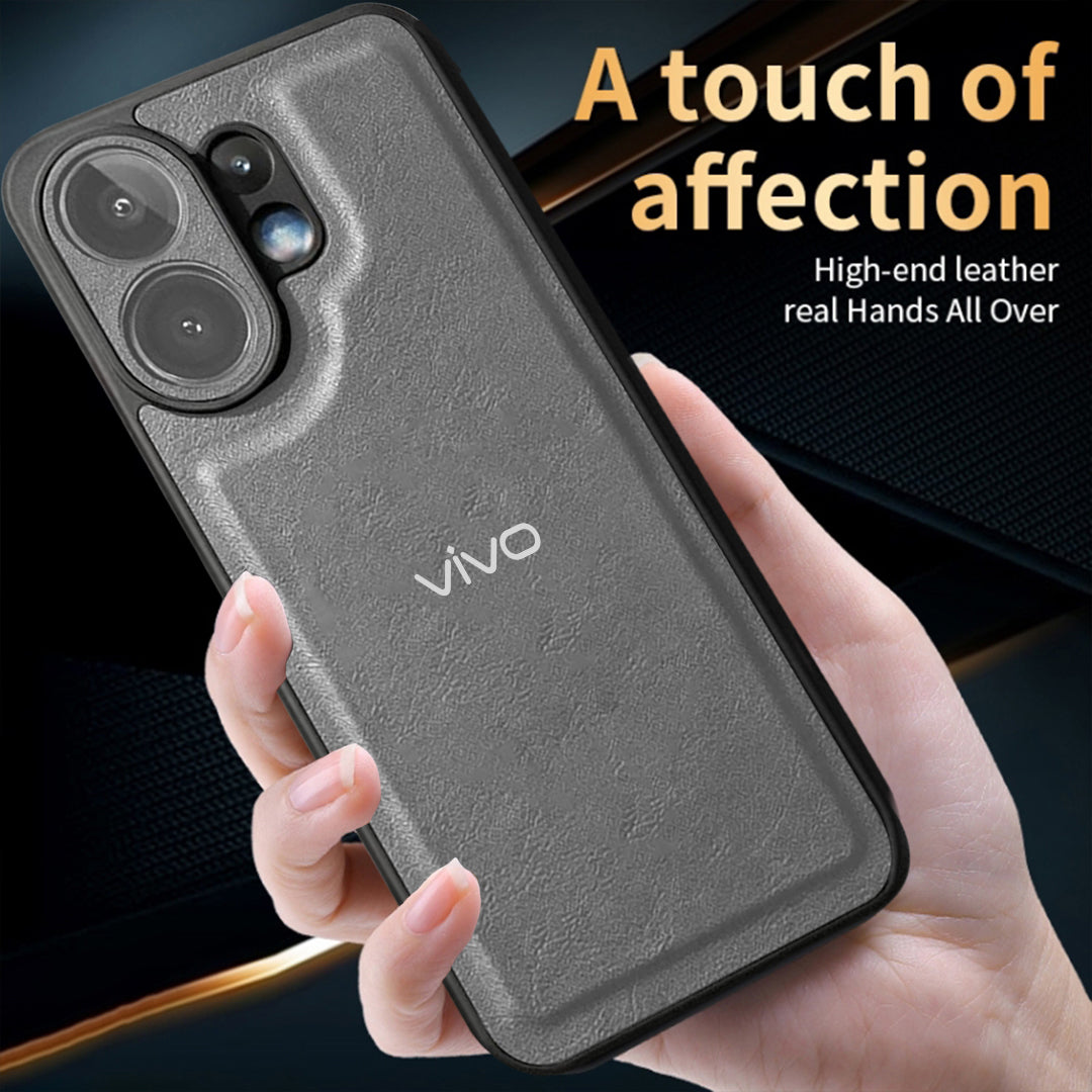VIVO V60 5G Silicone Leather Back Cover - High Quality Protective Camera Lens Shield Case