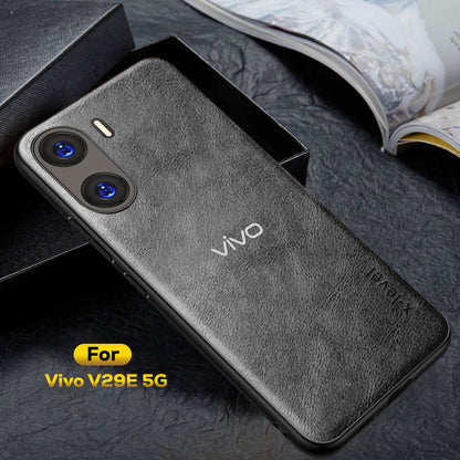 VIVO V29E 5G Business Style PU LEATHER PROTECTIVE BACK CASE WITH CAMERA PROTECTION