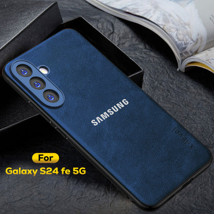 SAMSUNG GALAXY S24 FE 5G  Business Style  PU LEATHER PROTECTIVE BACK CASE WITH CAMERA PROTECTION