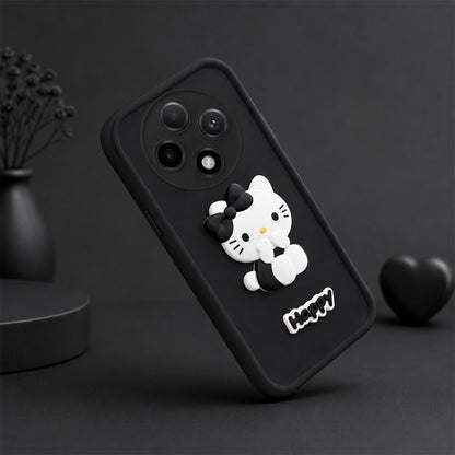 OPPO F27 PRO PLUS 5G Soft Silicone 3D Hello Kitty character design Back Case with Camera Protection