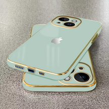 IPHONE 15 ULTRA-SHINE GOLD ELECTROPLATED LUXURIOUS BACK CASE WITH CAMERA PROTECTION