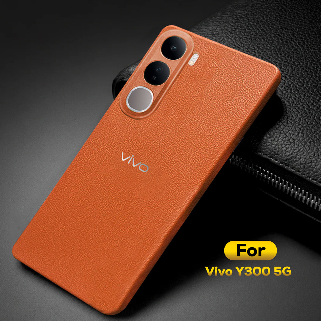 Vivo Y300 5G Solid Color Leather Texture Matte Phone Back Case