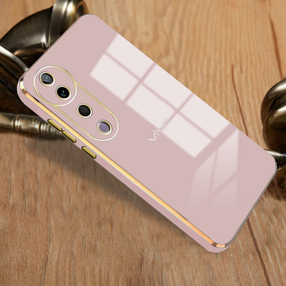 VIVO V40 5G ULTRA-SHINE GOLD ELECTROPLATED LUXURIOUS  BACK CASE WITH CAMERA PROTECTION