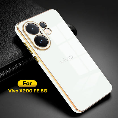 VIVO X200 FE 5G ULTRA-SHINE GOLD ELECTROPLATED LUXURIOUS  BACK CASE WITH CAMERA PROTECTION