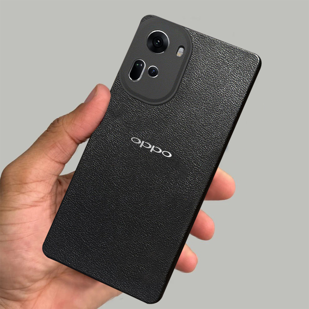 Oppo Reno 11 5G Solid Color Leather Texture Matte Phone Back Case