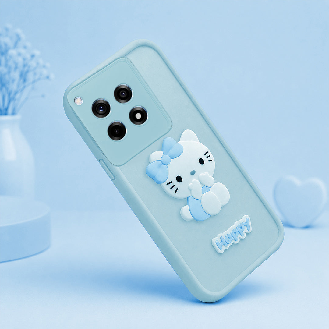 ONEPLUS 12R 5G Soft Silicone 3D Hello Kitty character design Back Case with Camera Protection