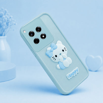 ONEPLUS 12R 5G Soft Silicone 3D Hello Kitty character design Back Case with Camera Protection