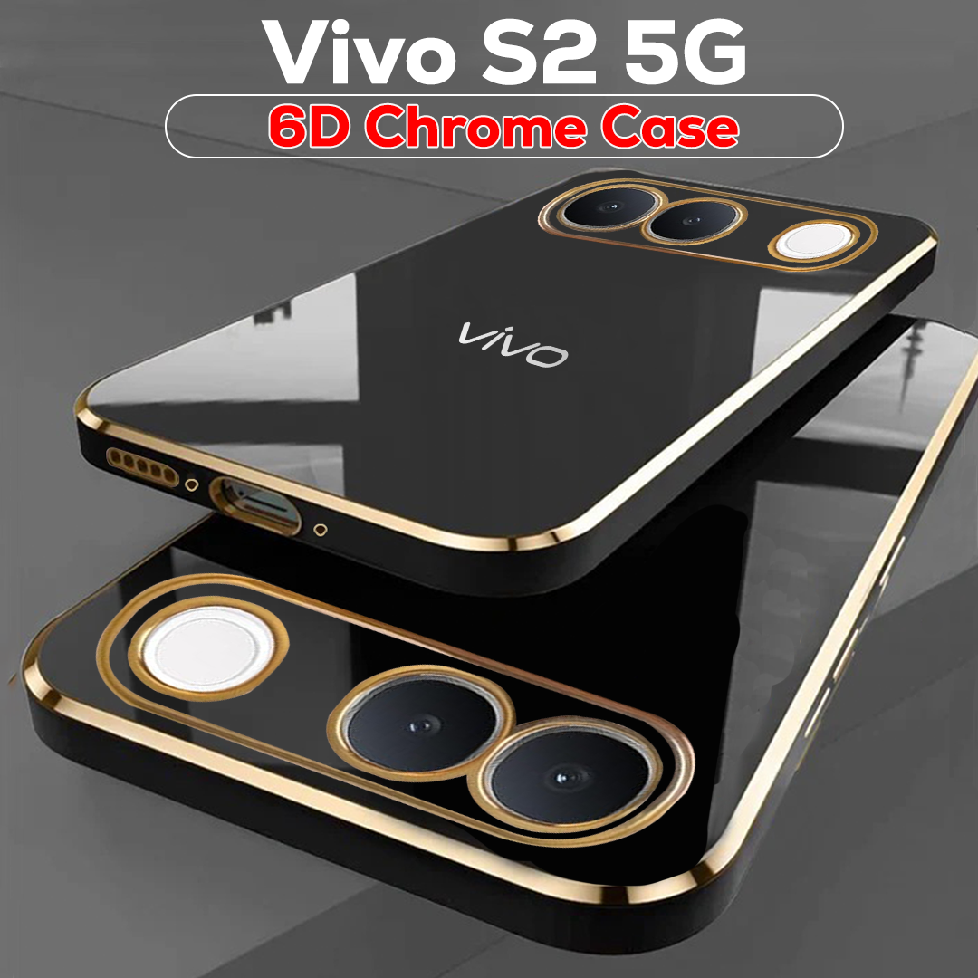 VIVO S2 5G ULTRA-SHINE GOLD ELECTROPLATED LUXURIOUS  BACK CASE WITH CAMERA PROTECTION