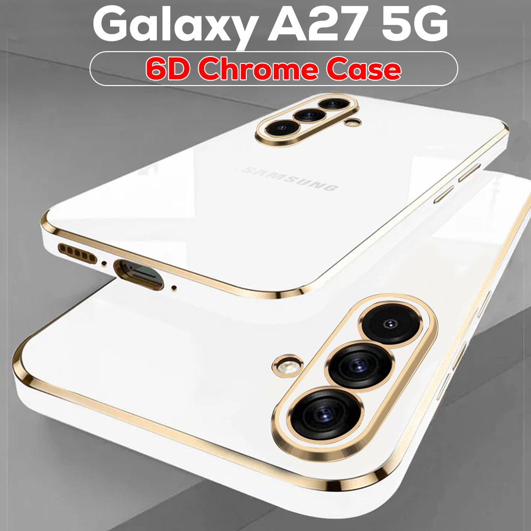 SAMSUNG GALAXY A27 5G ULTRA-SHINE GOLD ELECTROPLATED LUXURIOUS  BACK CASE WITH CAMERA PROTECTION