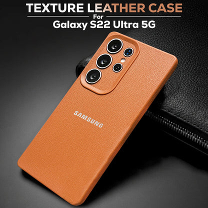 Samsung Galaxy S22 Ultra 5G Solid Color Leather Texture Matte Phone Back Case