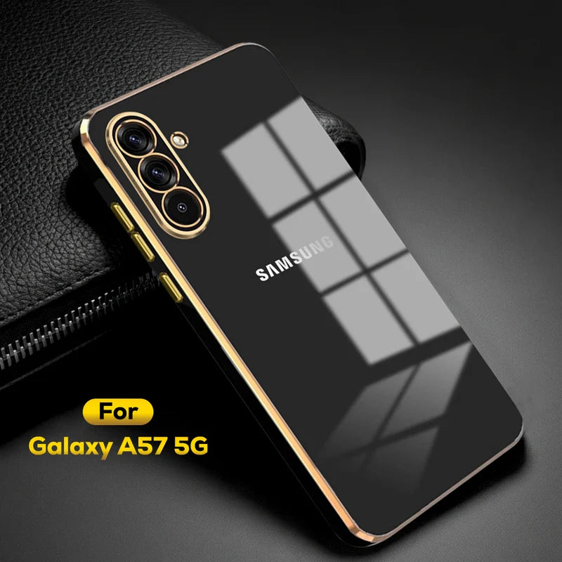 SAMSUNG GALAXY A57 5G ULTRA-SHINE GOLD ELECTROPLATED LUXURIOUS  BACK CASE WITH CAMERA PROTECTION