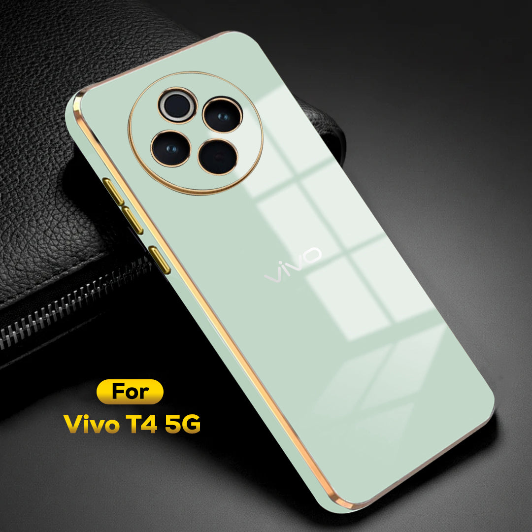 VIVO T4 5G ULTRA-SHINE GOLD ELECTROPLATED LUXURIOUS  BACK CASE WITH CAMERA PROTECTION