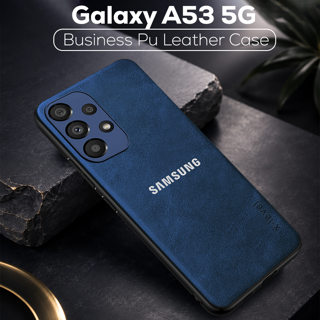 GALAXY A53 5G  Business Style PU LEATHER PROTECTIVE BACK CASE WITH CAMERA PROTECTION
