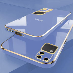 VIVO V30 5G ULTRA-SHINE GOLD ELECTROPLATED LUXURIOUS  BACK CASE WITH CAMERA PROTECTION