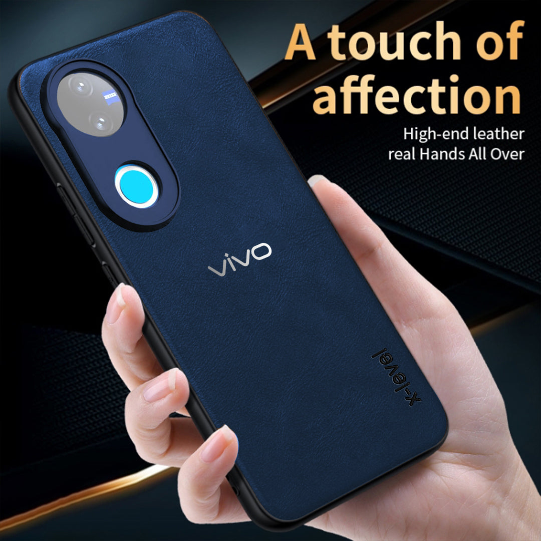 VIVO V50E 5G  Business Style PU LEATHER PROTECTIVE BACK CASE WITH CAMERA PROTECTION