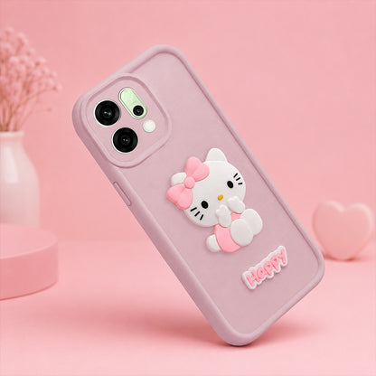 OPPO RENO 14 5G Soft Silicone 3D Hello Kitty character design Back Case with Camera Protection