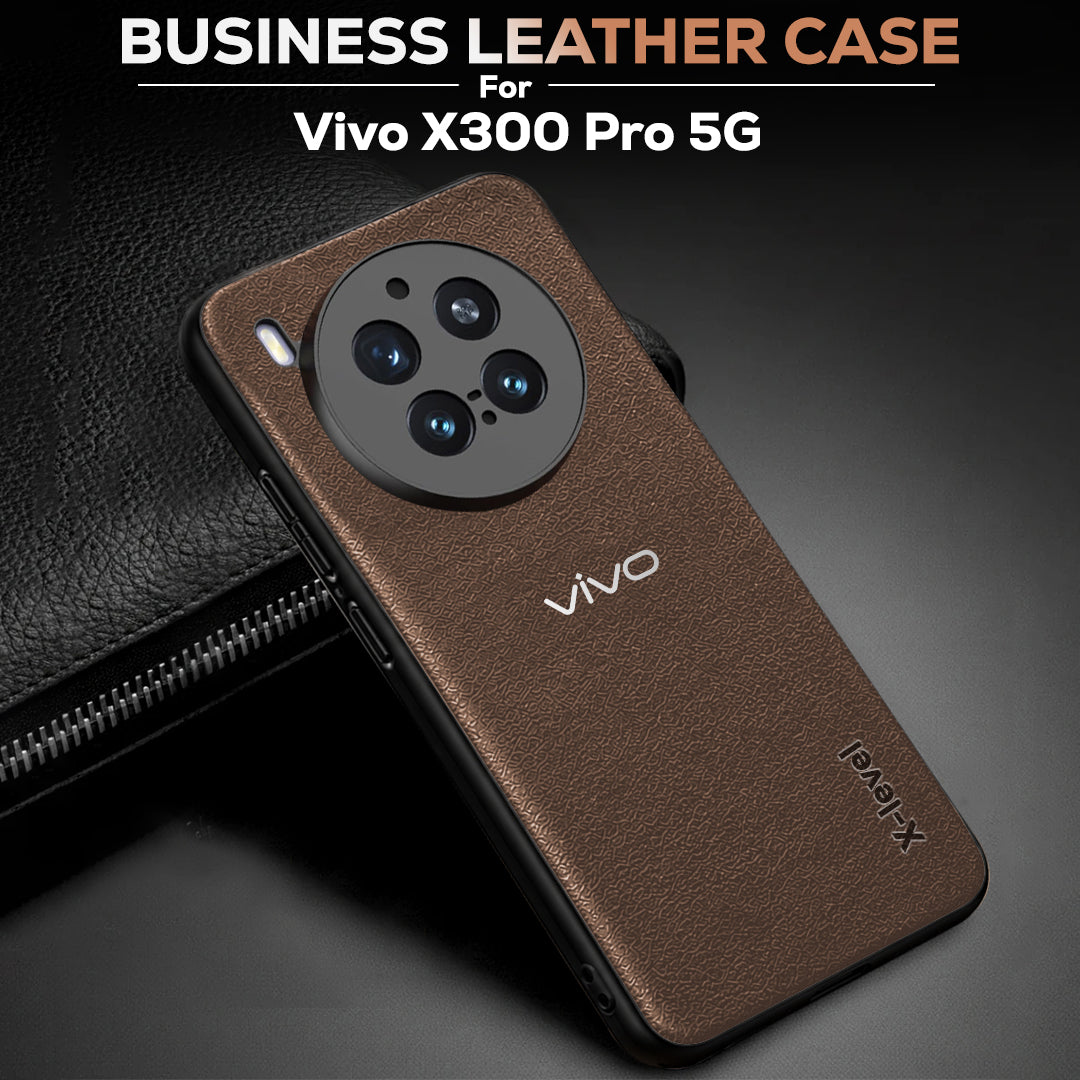 VIVO X300 PRO 5G  Business Style PU LEATHER PROTECTIVE BACK CASE WITH CAMERA PROTECTION