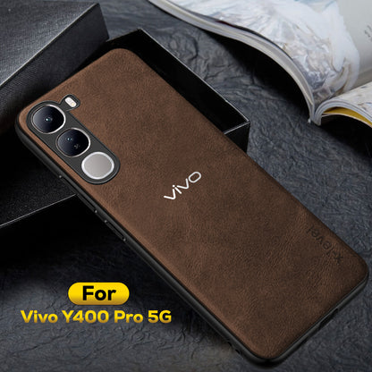 VIVO Y400 PRO 5G Business Style PU LEATHER PROTECTIVE BACK CASE WITH CAMERA PROTECTION