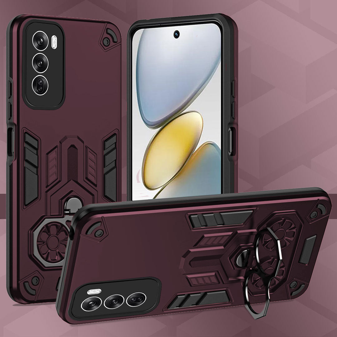 Oppo Reno 12 5G Armor knight Series Camera Protection 2 in 1 Shockproof Phone Cover with Kickstand