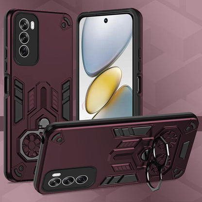 Oppo Reno 12 5G Armor knight Series Camera Protection 2 in 1 Shockproof Phone Cover with Kickstand