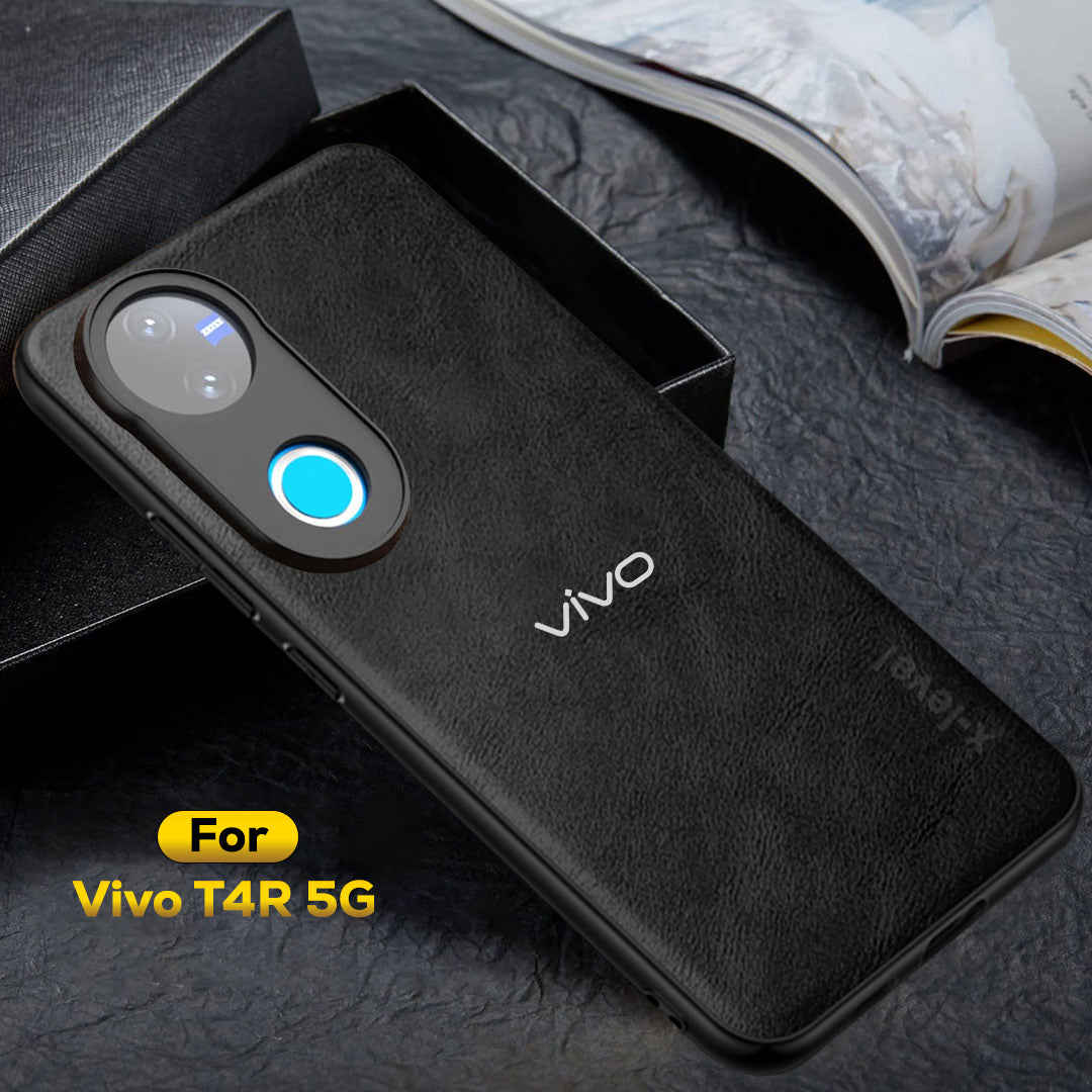 VIVO T4R 5G  Business Style  PU LEATHER PROTECTIVE BACK CASE WITH CAMERA PROTECTION