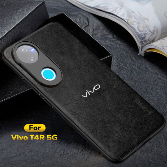VIVO T4R 5G  Business Style  PU LEATHER PROTECTIVE BACK CASE WITH CAMERA PROTECTION