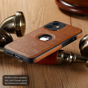 IPHONE 12 5G Drop Protection | Raised Camera Edges Protective Back Leather Case