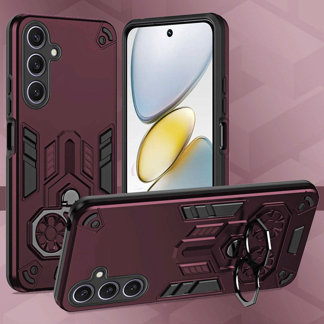 Samsung Galaxy A55 5G Armor knight Series Camera Protection 2 in 1 Shockproof Phone Cover with Kickstand