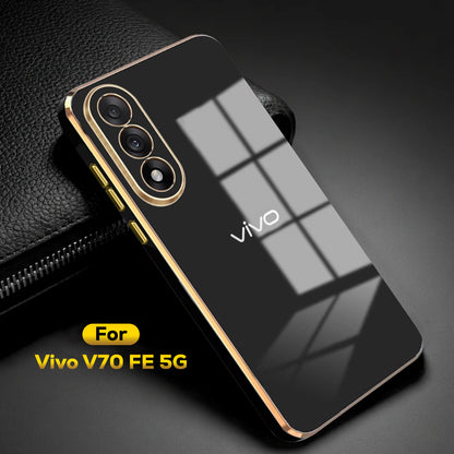 VIVO V70 FE 5G ULTRA-SHINE GOLD ELECTROPLATED LUXURIOUS  BACK CASE WITH CAMERA PROTECTION