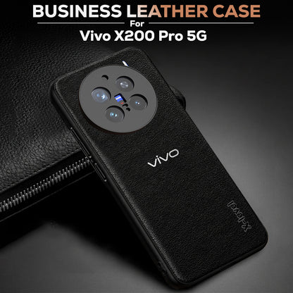 VIVO X200 PRO 5G  Business Style  PU LEATHER PROTECTIVE BACK CASE WITH CAMERA PROTECTION