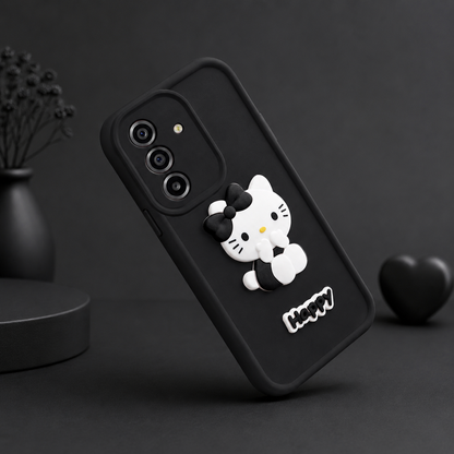 Samsung Galaxy S24 FE 5G Soft Silicone 3D Hello Kitty character design Back Case with Camera Protection