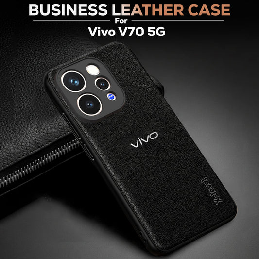 VIVO V70 5G  Business Style PU LEATHER PROTECTIVE BACK CASE WITH CAMERA PROTECTION