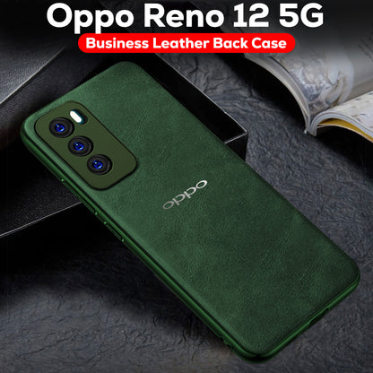 OPPO RENO 12 5G Business Style PU LEATHER PROTECTIVE BACK CASE WITH CAMERA PROTECTION