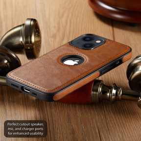 IPHONE 13 5G Drop Protection | Raised Camera Edges Protective Back Leather Case