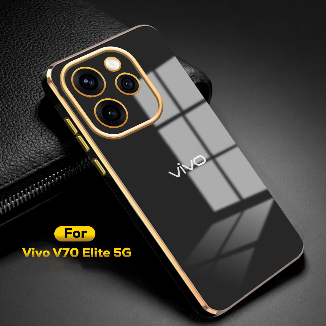 VIVO V70 ELITE 5G ULTRA-SHINE GOLD ELECTROPLATED LUXURIOUS  BACK CASE WITH CAMERA PROTECTION