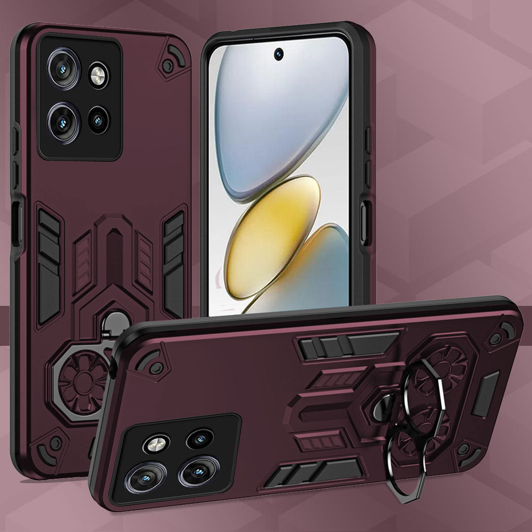 Motorola Edge 50 Neo 5G Armor knight Series Camera Protection 2 in 1 Shockproof Phone Cover with Kickstand