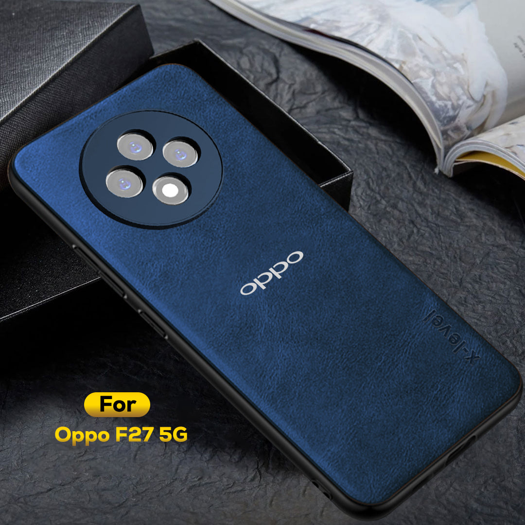 OPPO F27/RENO 12F 5G Business Style PU LEATHER PROTECTIVE BACK CASE WITH CAMERA PROTECTION