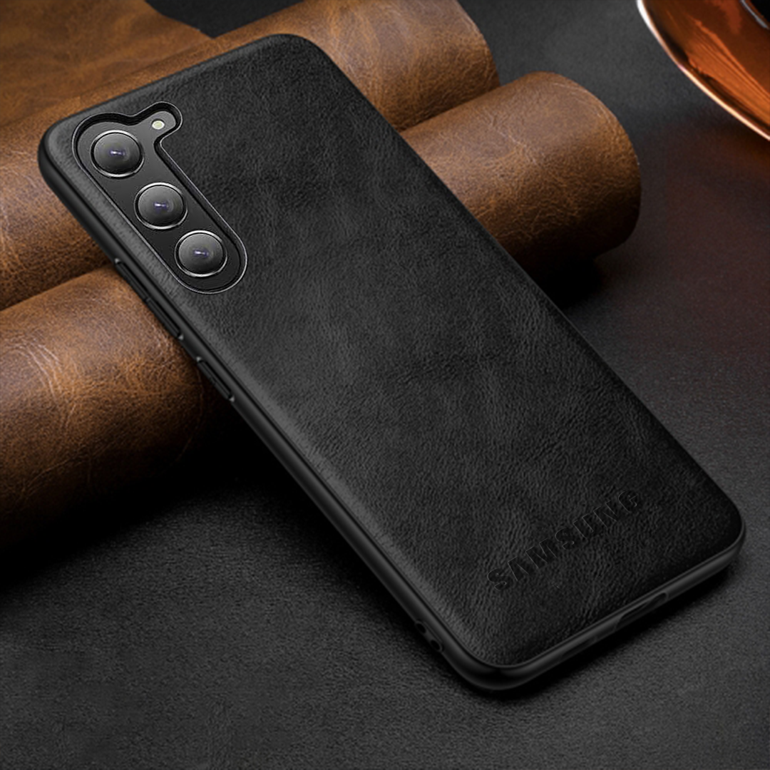 Samsung Galaxy S25 5G Drop Protection | Imposed Logo|Raised Camera Edges Protective Back Leather Case