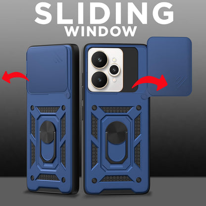 Realme 15 Pro 5G Armor Military-grade Case With Sliding Camera Cover & 360 Kickstand