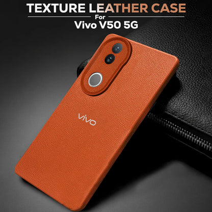 Vivo V50 5G Solid Color Leather Texture Matte Phone Back Case