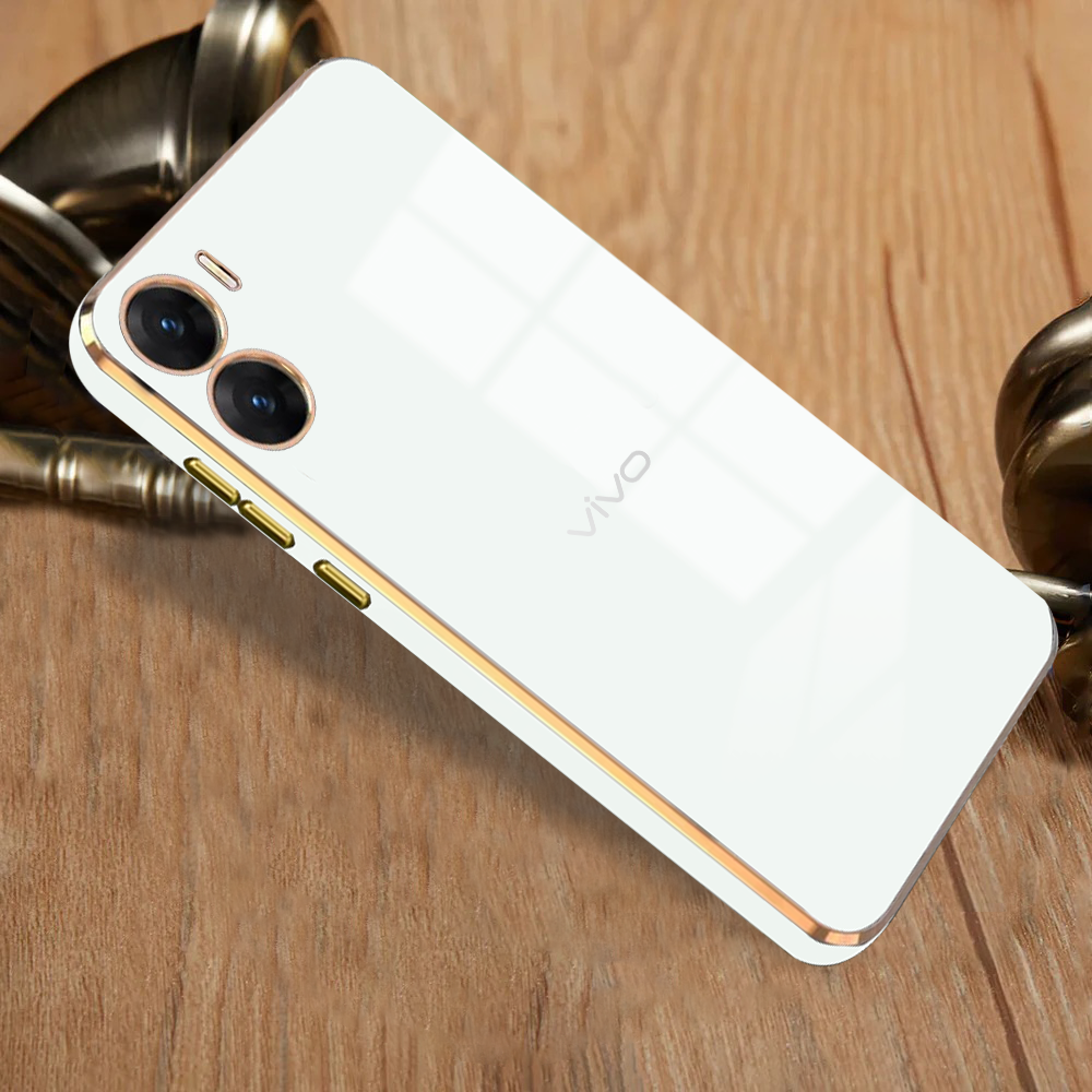 VIVO V29E 5G ULTRA-SHINE GOLD ELECTROPLATED LUXURIOUS  BACK CASE WITH CAMERA PROTECTION