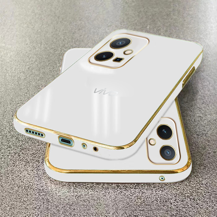 VIVO Y75 5G ULTRA-SHINE GOLD ELECTROPLATED LUXURIOUS BACK CASE WITH CAMERA PROTECTION