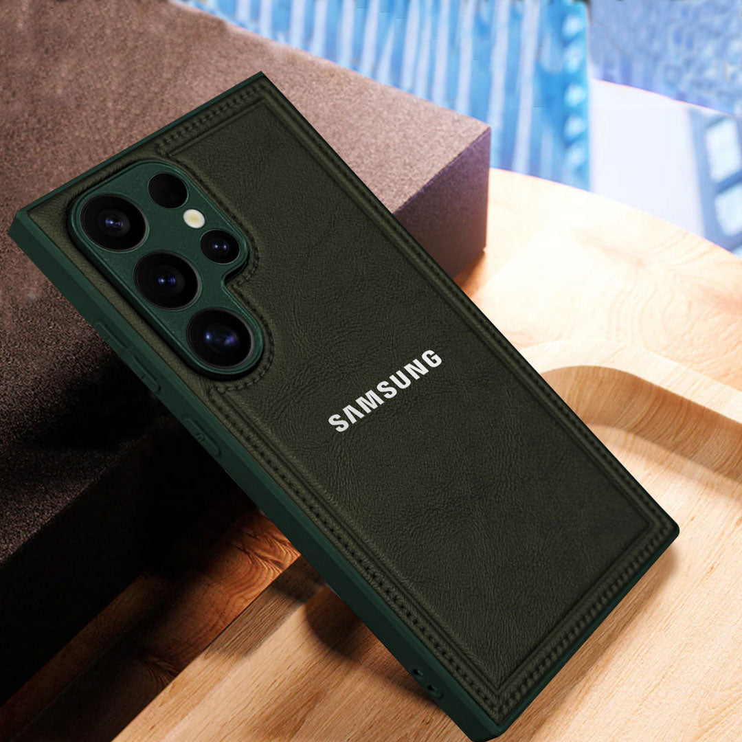 Samsung Galaxy S24 ULTRA 5G Vintage Leather Stitched Protective Back Case