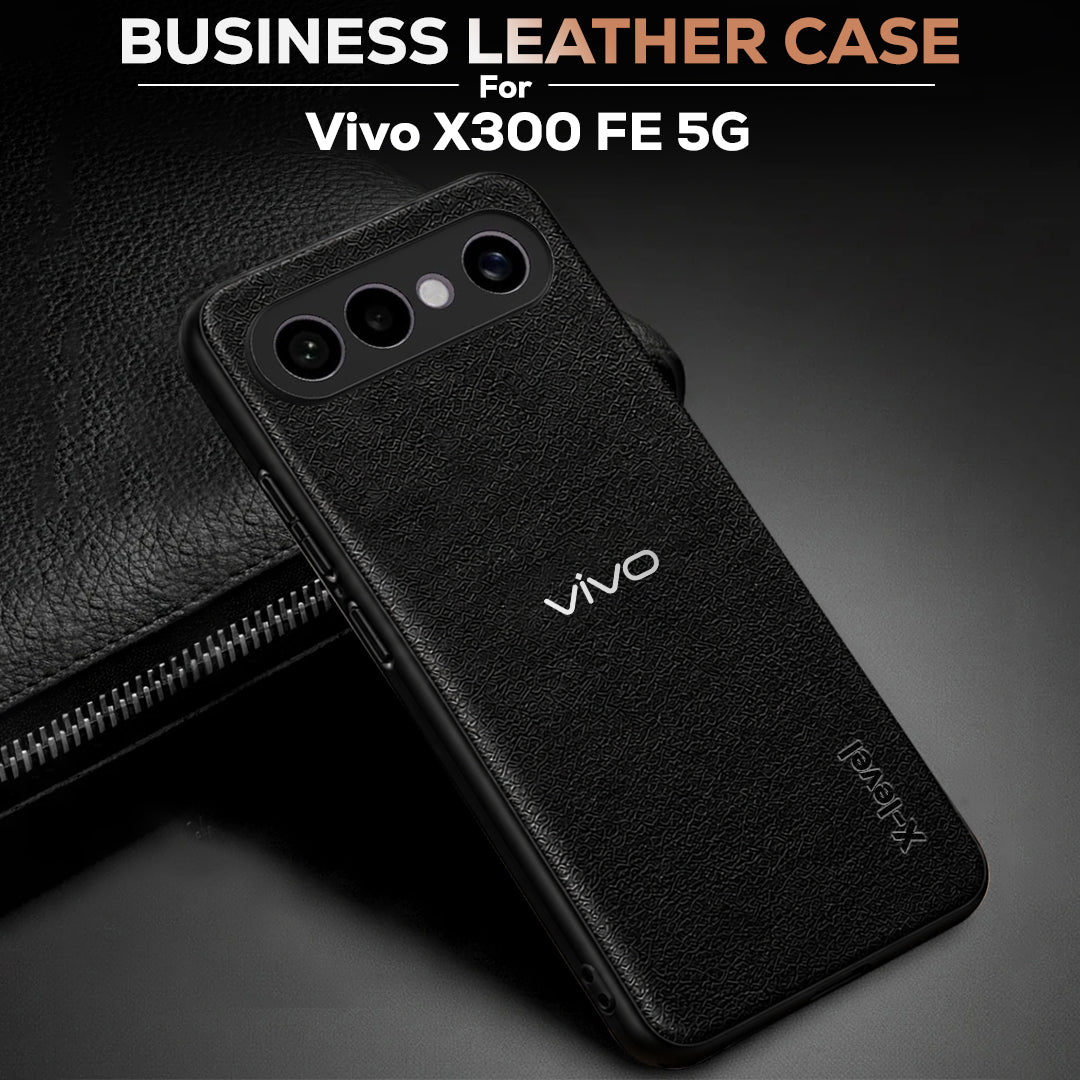 VIVO X300 FE 5G  Business Style PU LEATHER PROTECTIVE BACK CASE WITH CAMERA PROTECTION