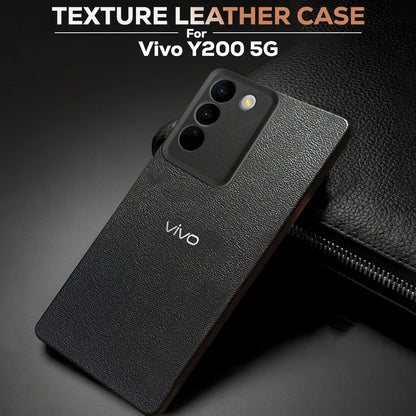 VIVO Y200 5G Solid Color Leather Texture Matte Phone Back Case