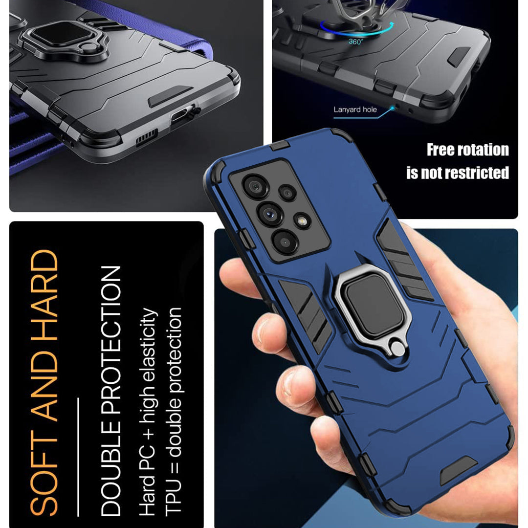 Galaxy A53 5G Black Panther Metal Bracket Shockproof Protective Back Case