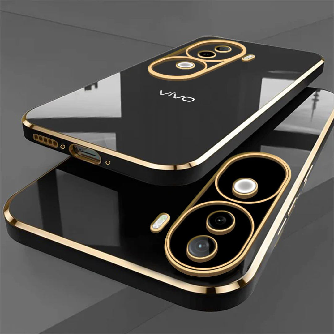 VIVO V30 PRO/T3 ULTRA/ V40E/V40 PRO 5G ULTRA-SHINE GOLD ELECTROPLATED LUXURIOUS  BACK CASE WITH CAMERA PROTECTION