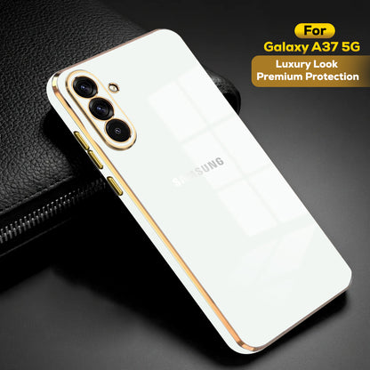 Samsung GALAXY A37 5G ULTRA-SHINE GOLD ELECTROPLATED LUXURIOUS  BACK CASE WITH CAMERA PROTECTION